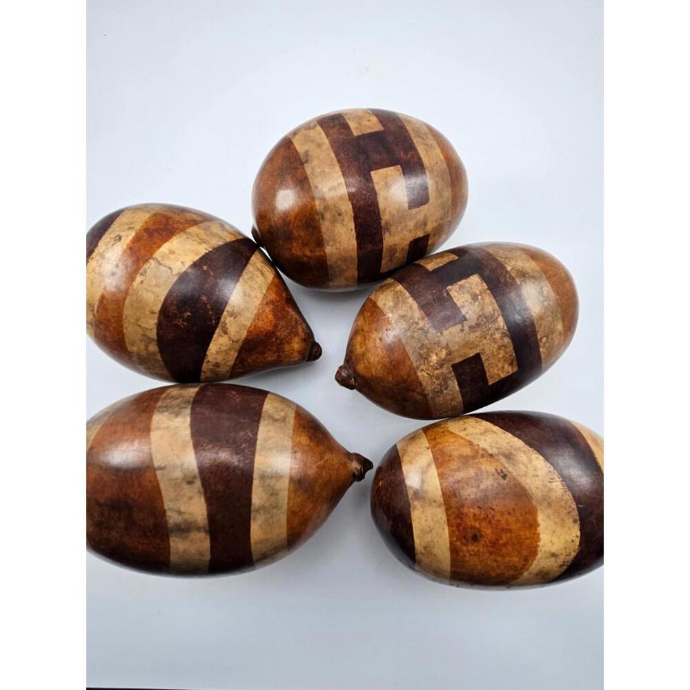 5 Large African Hollow Gourd Rattle Shakers Natural Earth Tones Bowl Fillers - Picture 7 of 9